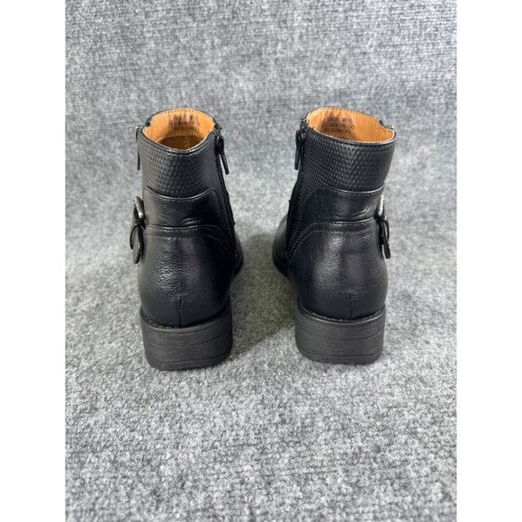 Eurosoft By Sofft Womens 8M Cymberlee Black Ankle Boots  Side Zipper & Buckle - Picture 6 of 16